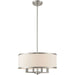 HomeRoots 18-inch four-light dimmable chandelier with pearl silver and nickel shades, showcasing elegant lighting design.