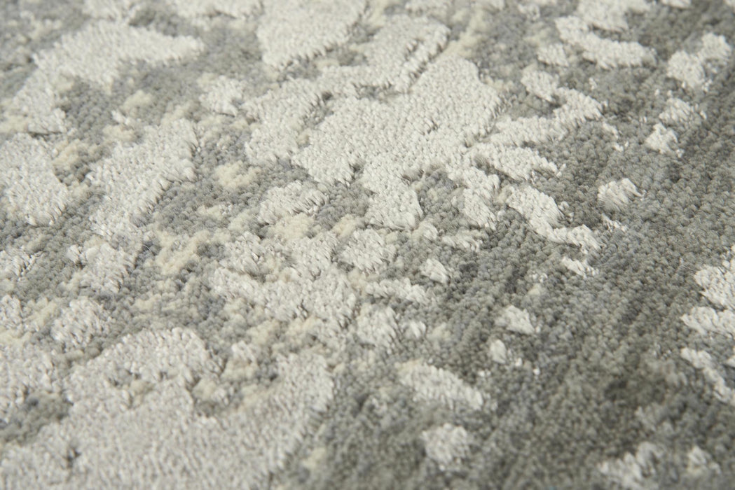 8' X 10' New Zealand Lambs Wool Abstract Hand Carved Handmade Area Rug (747045) - Gray / Ivory