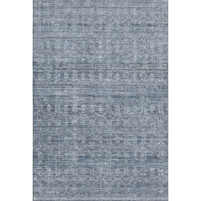 10' X 14' Striped Washable Area Rug With UV Protection (699963) - Blue / Gray