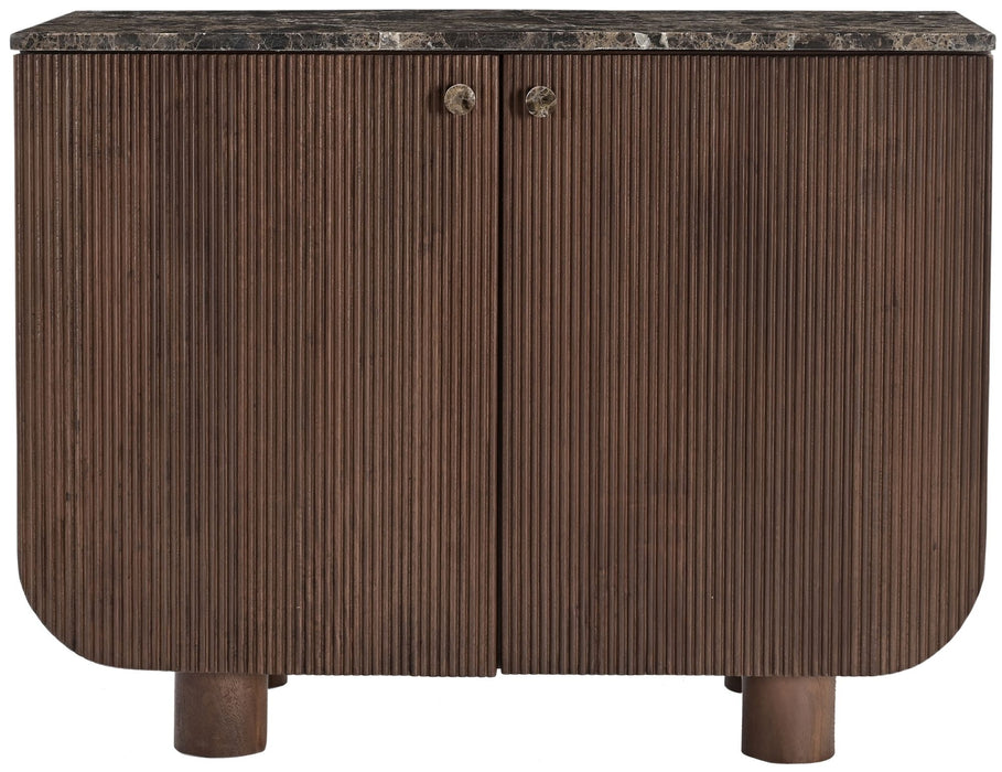 Meridian Furniture Cressa mango wood sideboard with sleek design, featuring spacious storage and natural wood finish.
