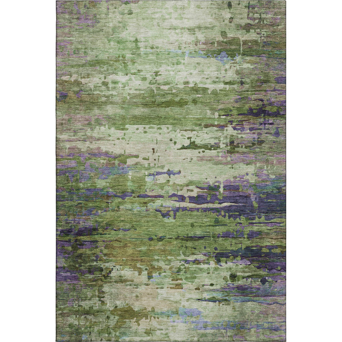 10' X 14' Abstract Washable Area Rug With UV Protection (715447) - Green / Purple