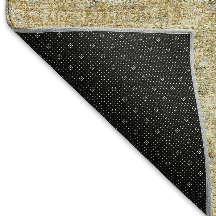 10' X 14' Abstract Washable Area Rug With UV Protection (674904) - Wheat / Ivory