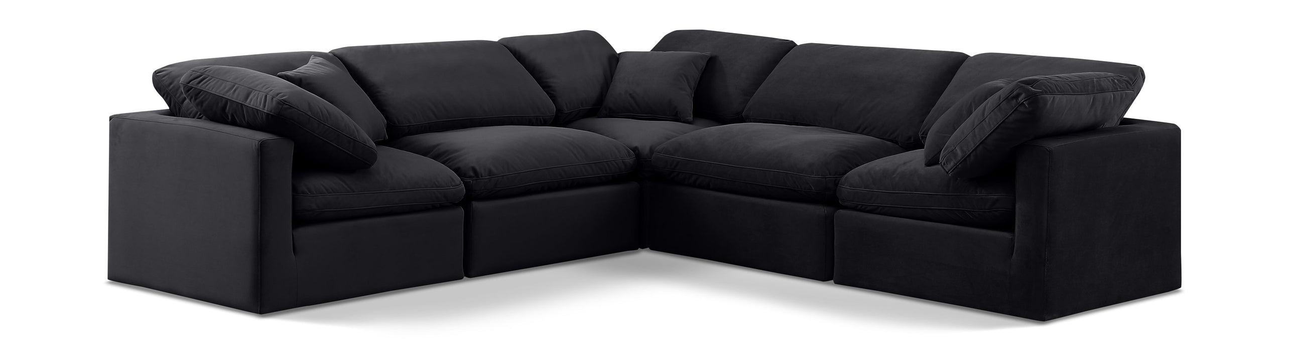 Indulge - Velvet 5 Piece Modular Corner Sectional