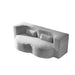Giga floor sofa with two pillows and convertible twin-size mattress, ideal for living room relaxation and casual seating.