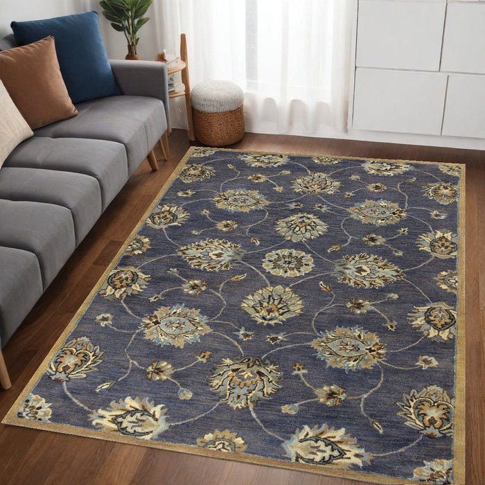 5' x 8' Wool Area Rug - Midnight