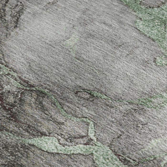 10' X 14' Abstract Washable Area Rug With UV Protection (718268) - Green / Gray