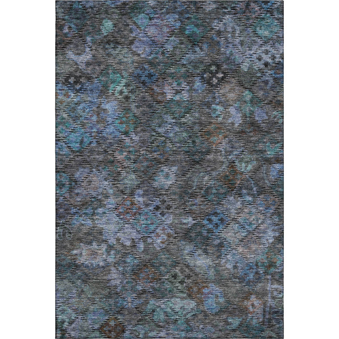 10' X 14' Abstract Geometric Washable Area Rug With UV Protection (684558) - Teal / Charcoal