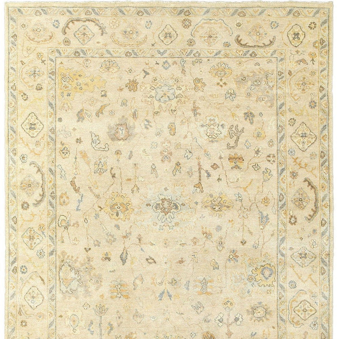 9' X 12' Wool Oriental Hand Knotted Area Rug - Beige / Gray