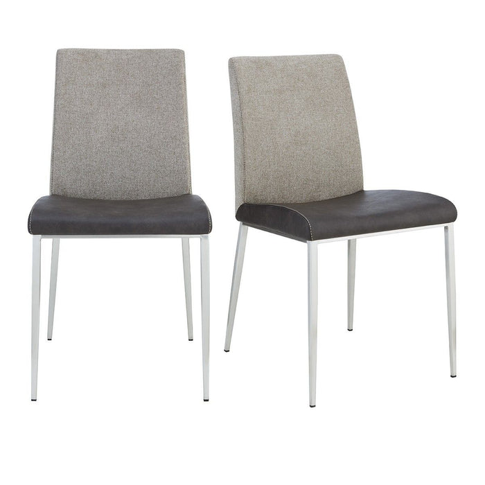 Upholstered Fabric Dining Room Side Chairs (Set of 2) - Light Gray