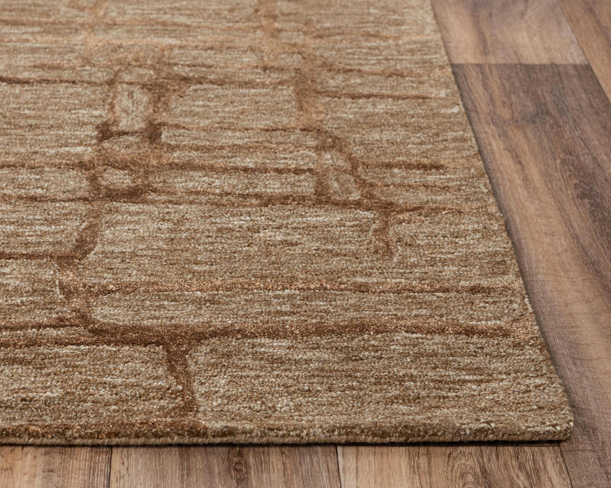 9' X 12' Wool Abstract Hand Tufted Area Rug (747086) - Brown / Chocolate / Beige