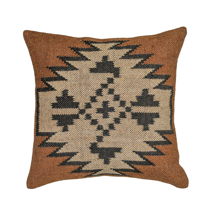 Terra - 20" Square Wool and Jute Kilim Throw Pillow (Cover) - Mesa