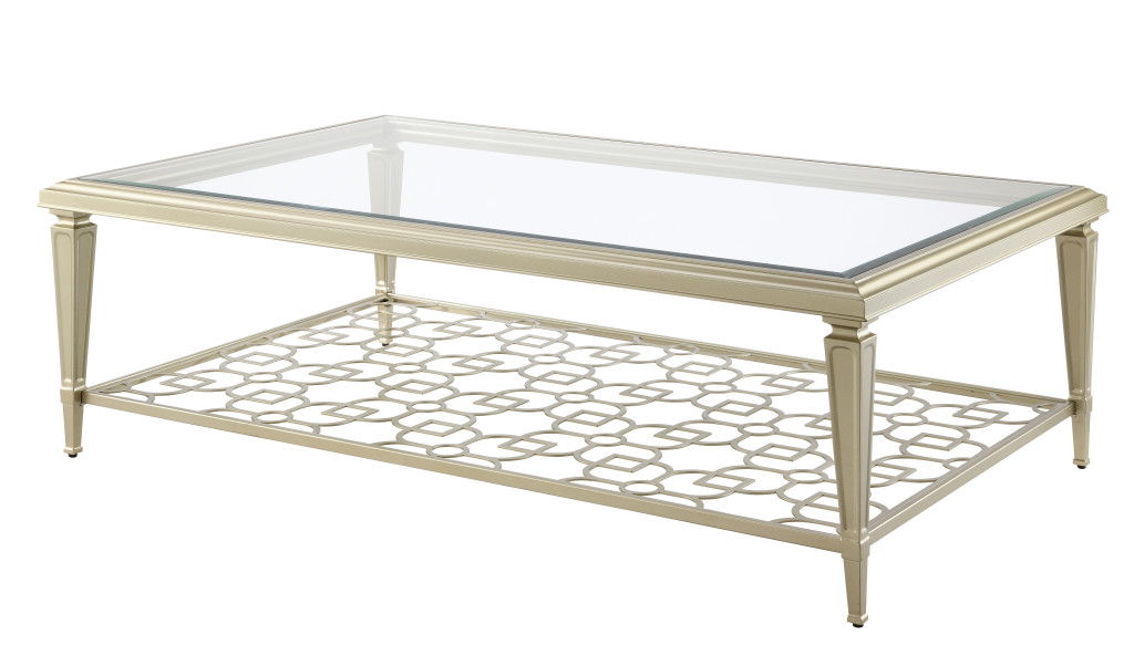 Glass Steel Coffee Table - Clear / Champagne