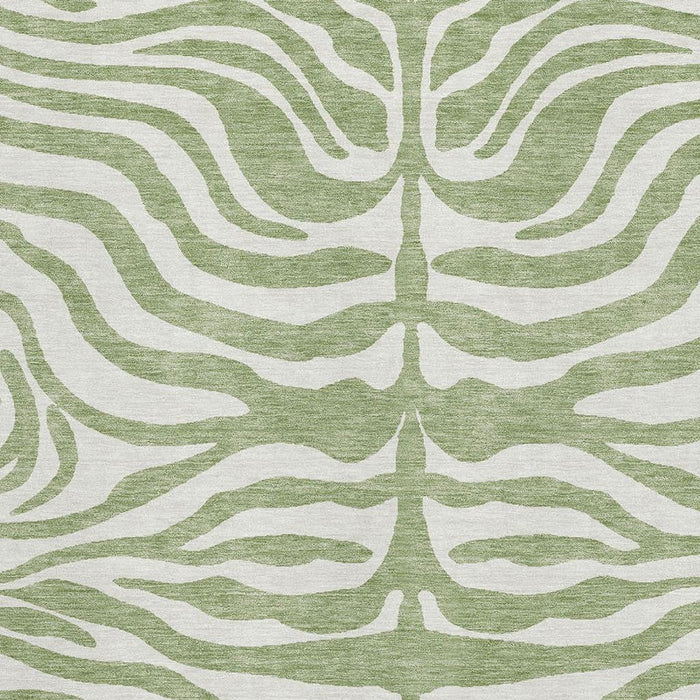 10' X 14' Animal Print Washable Area Rug With UV Protection (681731) - Artichoke Green / Ivory