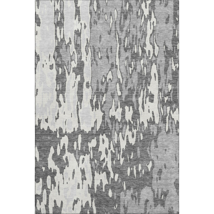10' X 14' Abstract Washable Area Rug With UV Protection (675846) - Gray / Ivory / Silver