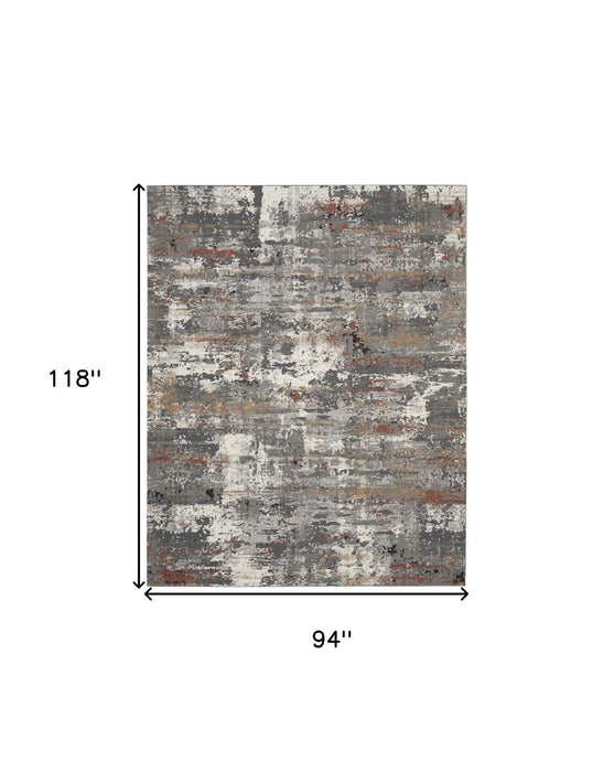 8' X 10' Abstract Area Rug (551127) - Gray