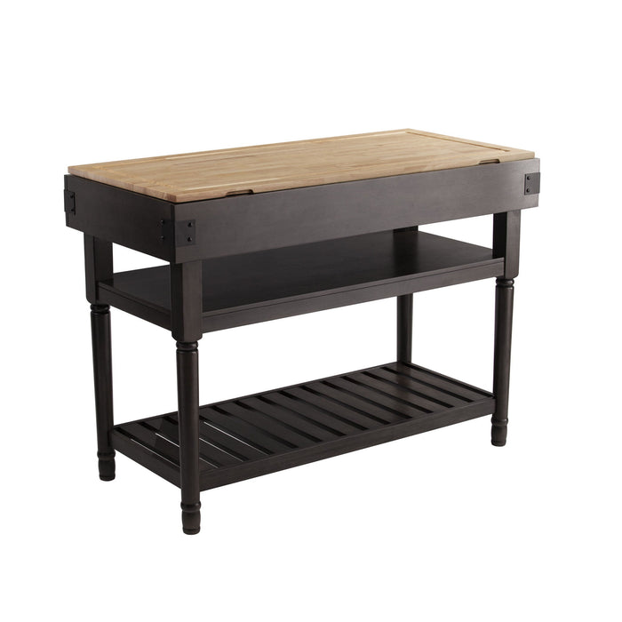 48" Kitchen Island With Storage - Natural / Brown