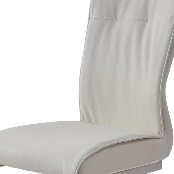 Dining Side Chairs Upholstered (Set of 2) - White / Silver