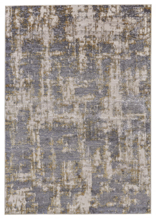 7' x 10' Abstract Area Rug - Gray And Gold
