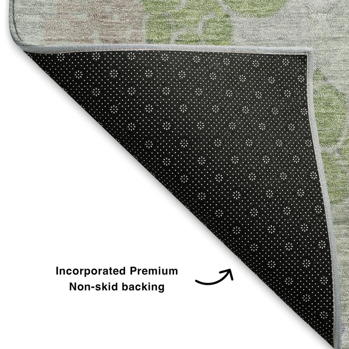 10' X 14' Geometric Washable Area Rug With UV Protection (707689) - Blue / Green / Lavender