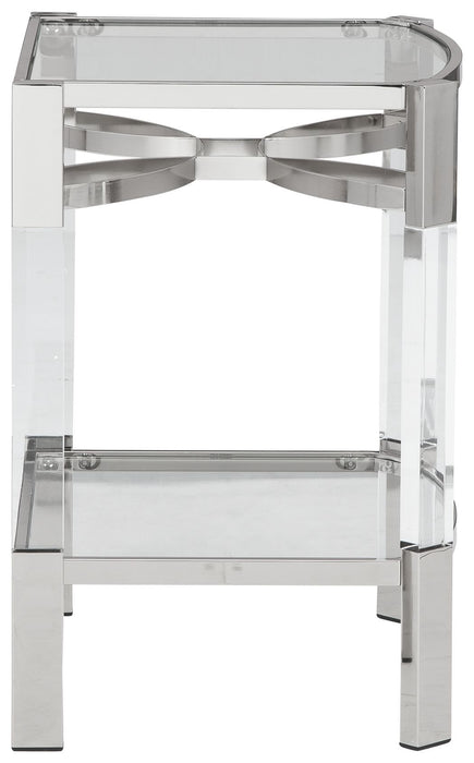 Chaseton - Accent Table - Clear / Silver Finish