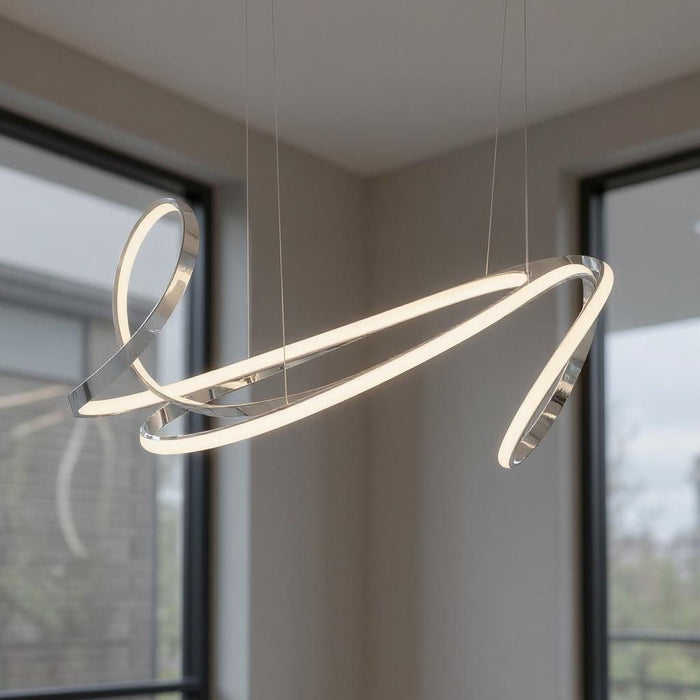 14'' Metal LED Dimmable Smart Enabled Chandelier - Silver