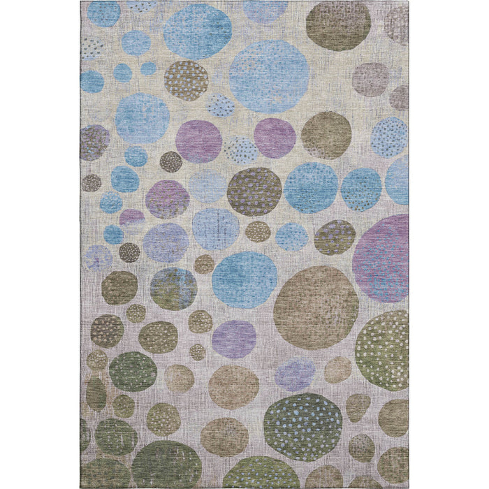 10' X 14' Geometric Washable Area Rug With UV Protection (707473) - Taupe / Blue / Beige