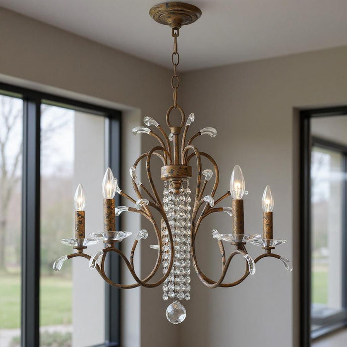 22'' 5-Light Dimmable Chandelier With Shades - Bronze