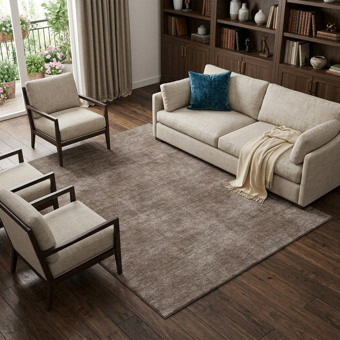 10' X 14' Abstract Washable Area Rug With UV Protection (679923) - Brown / Taupe