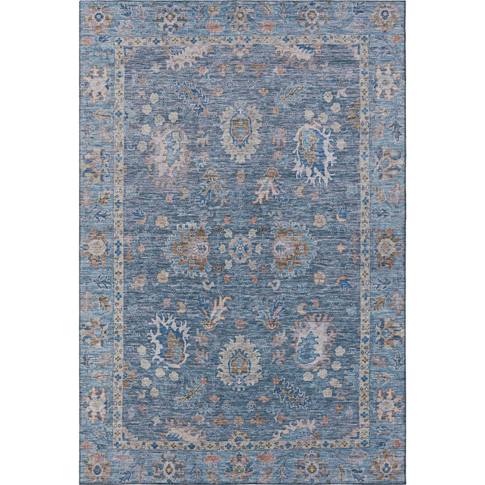 10' X 14' Oriental Washable Area Rug With UV Protection (717959) - Blue / Taupe