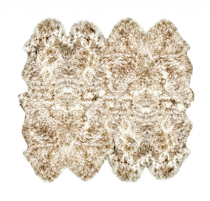 72" x 72" Octo Sheepskin - Area Rug - Gradient Chocolate