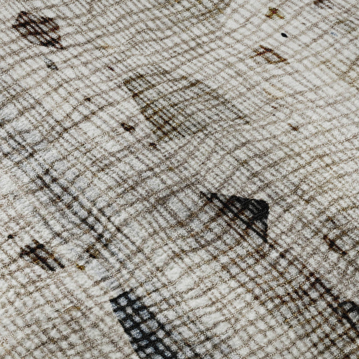 10' X 14' Abstract Washable Area Rug With UV Protection (717560) - Linen / Beige
