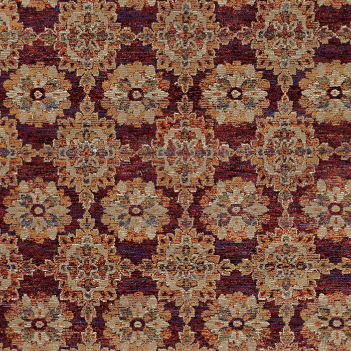 5.3' x 7.6' Oriental Power Loom Area Rug - Red And Gold