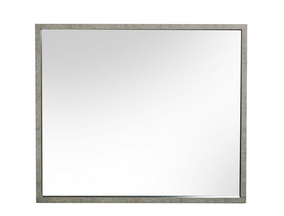 34" Faux Concrete Framed Accent Mirror - Gray