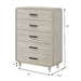 Giga antique white 5-drawer tall chest accent storage furniture with spacious drawers for organizing belongings.