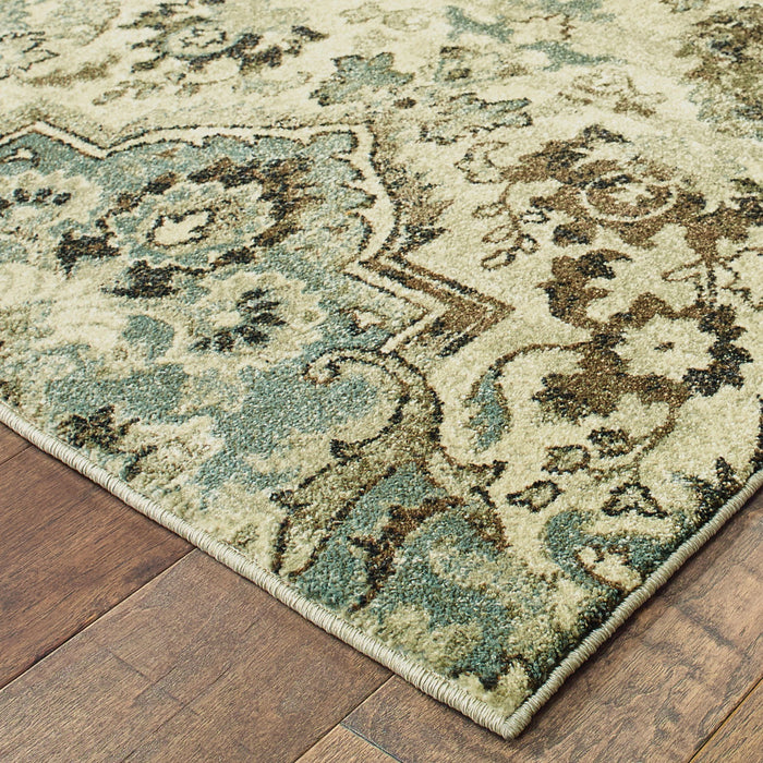 10' X 13' Oriental Area Rug - Ivory / Gray
