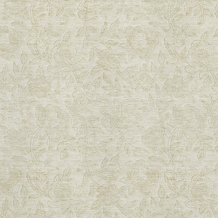 9' X 12' Floral Washable Area Rug With UV Protection - Ivory And Beige