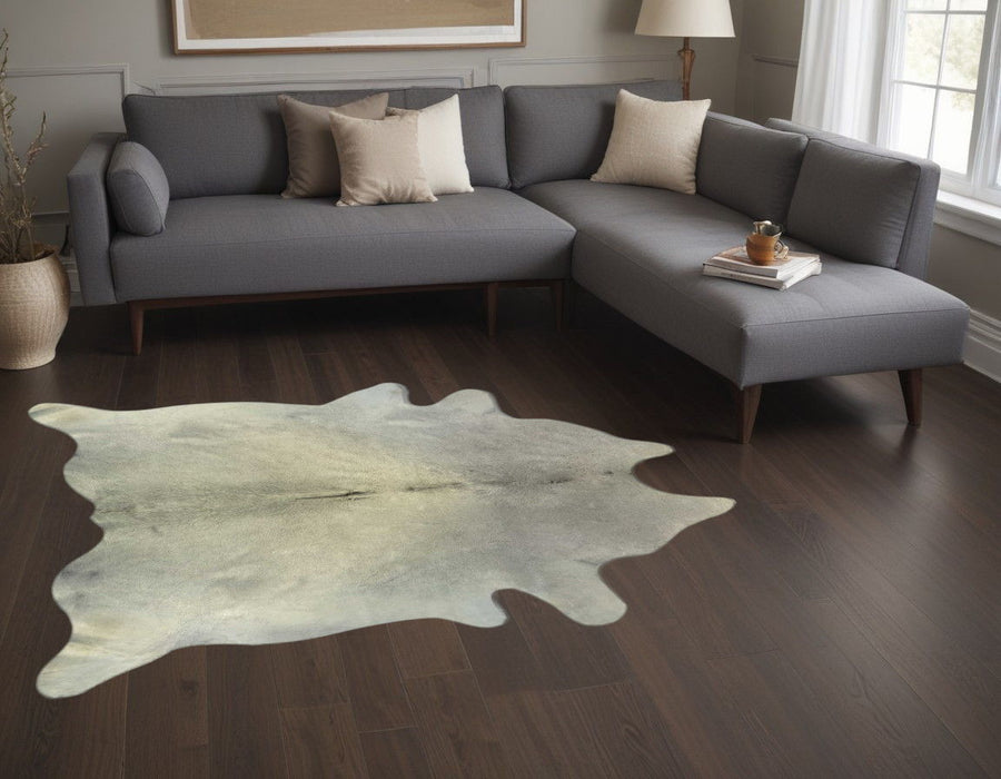 60" x 84" Gray Cowhide - Area Rug - Natural And Light