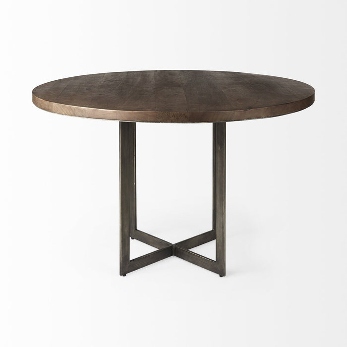 48" Sled Base Dining Table - Brown / Black