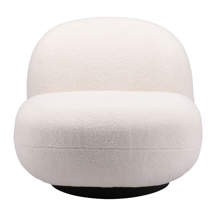 Sherpa Slipper Chair - White And Black