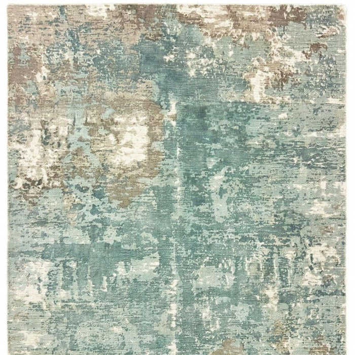 10' x 14' Abstract Pattern Indoor Area Rug - Blue And Gray