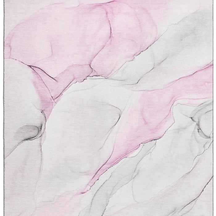 10' X 14' Abstract Washable Area Rug With UV Protection (647152) - Pink / Ivory