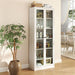 Giga industrial white metal kitchen pantry cabinet with adjustable shelves, display cabinet for storage and organization.