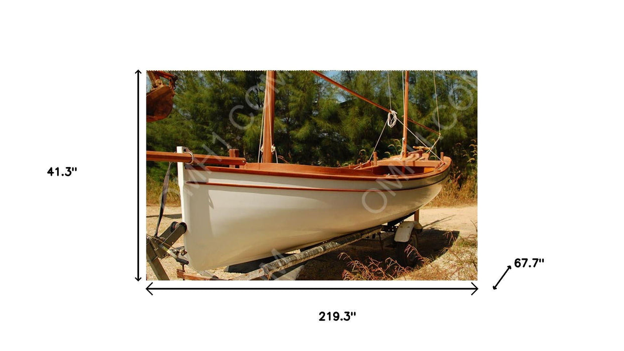 Hand Painted Model Boat (624610) - Light Brown / Beige
