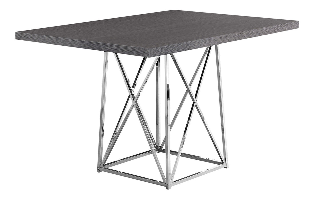 48" Metal Dining Table - Gray / Silver
