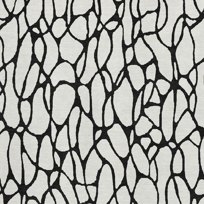 10' X 14' Geometric Washable Area Rug With UV Protection (680331) - Ivory / Black