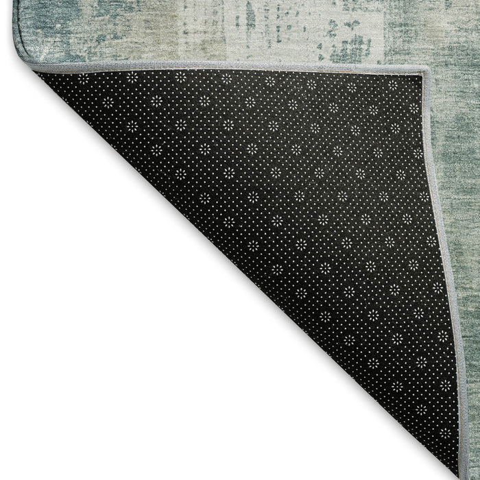 10' X 14' Abstract Washable Area Rug With UV Protection (696044) - Turquoise / Ivory