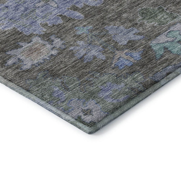10' X 14' Floral Washable Area Rug With UV Protection (684528) - Taupe / Blue / Brown