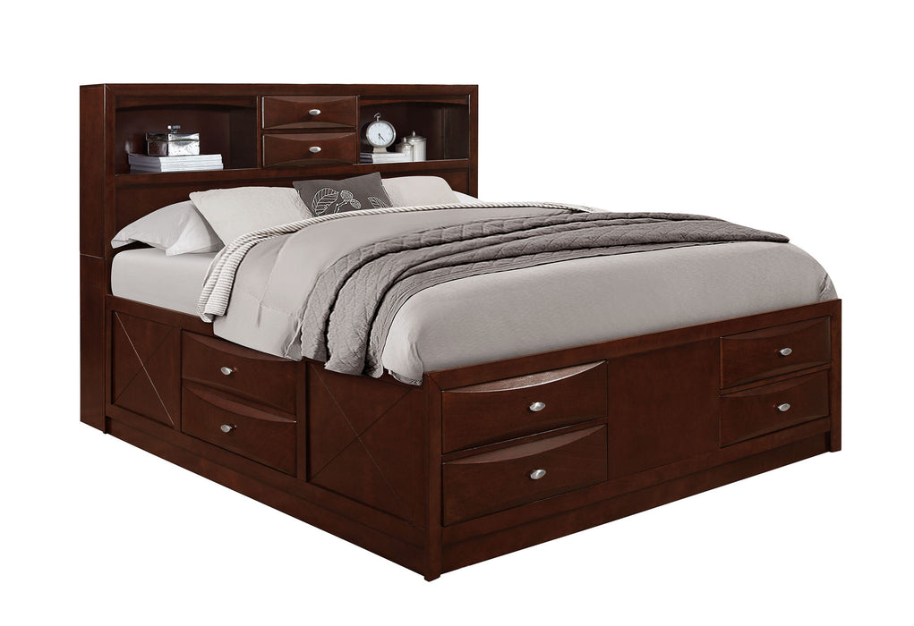 Linda - 5 Piece King Bedroom Set - Merlot