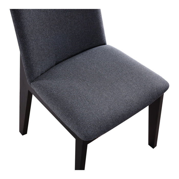 Upholstered Fabric Dining Side Chairs (Set of 2) - Charcoal / Black