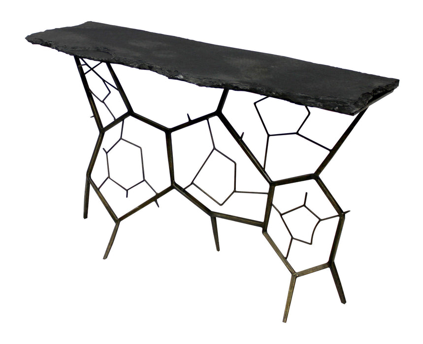 Stone Abstract Console Table - Black